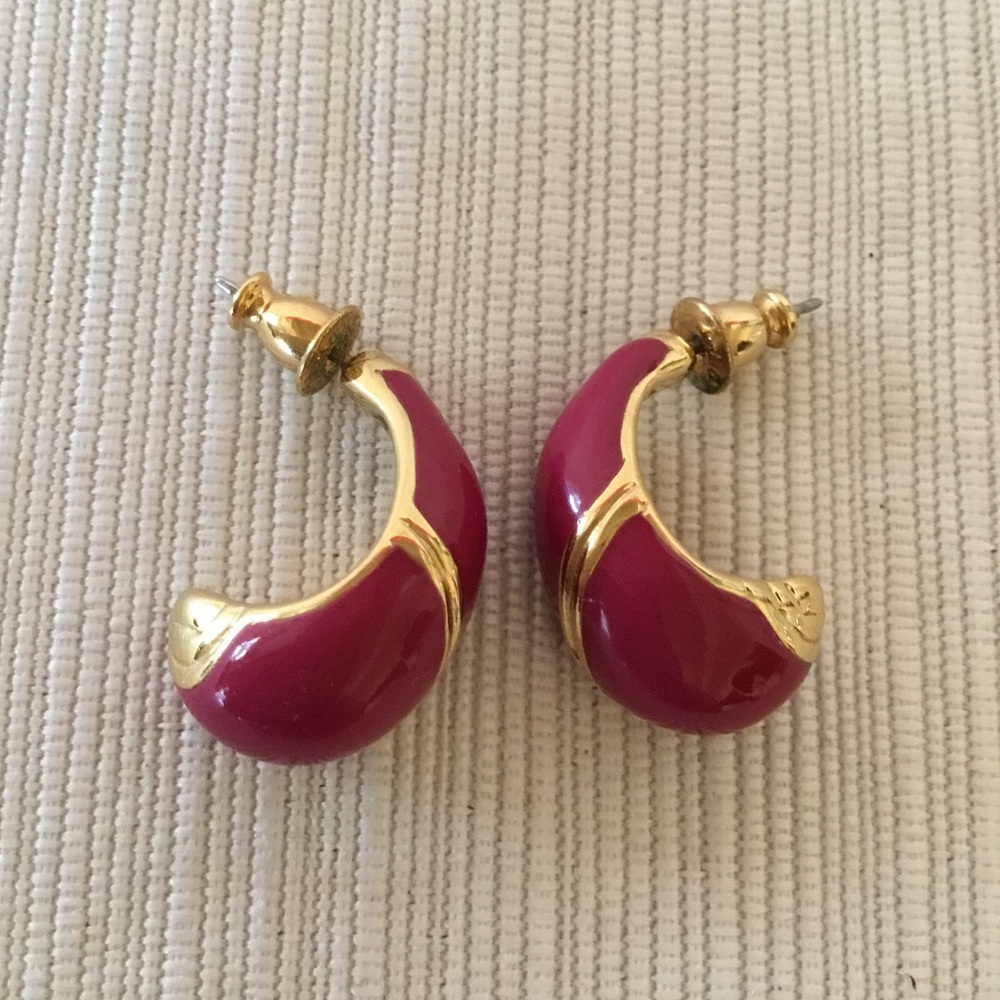 New Beautiful Red & Gold Earrings